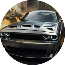 Lade das Bild in den Galerie-Viewer, Aluminiumbild gebürstet US Car in der Stadt von New York Kreis