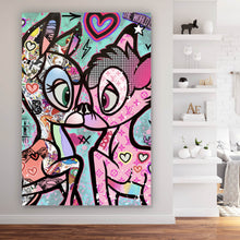 Lade das Bild in den Galerie-Viewer, Poster Verliebte Rehfiguren Pop Art Hochformat