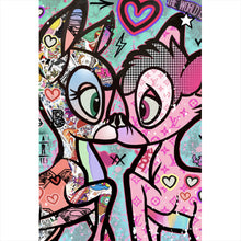 Lade das Bild in den Galerie-Viewer, Poster Verliebte Rehfiguren Pop Art Hochformat