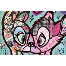 Lade das Bild in den Galerie-Viewer, Poster Verliebte Rehfiguren Pop Art Querformat