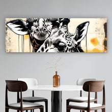 Lade das Bild in den Galerie-Viewer, Poster Verliebtes Giraffenpaar Abstrakt Panorama