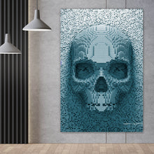 Lade das Bild in den Galerie-Viewer, Acrylglasbild Verpixelter Schädel in 3D Hochformat