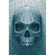 Lade das Bild in den Galerie-Viewer, Acrylglasbild Verpixelter Schädel in 3D Hochformat