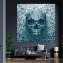 Lade das Bild in den Galerie-Viewer, Poster Verpixelter Schädel in 3D Quadrat