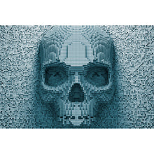 Lade das Bild in den Galerie-Viewer, Acrylglasbild Verpixelter Schädel in 3D Querformat