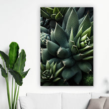 Lade das Bild in den Galerie-Viewer, Aluminiumbild gebürstet Verschiedene Sukkulenten Hochformat