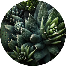 Lade das Bild in den Galerie-Viewer, Aluminiumbild gebürstet Verschiedene Sukkulenten Kreis