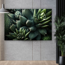 Lade das Bild in den Galerie-Viewer, Aluminiumbild gebürstet Verschiedene Sukkulenten Querformat
