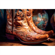 Lade das Bild in den Galerie-Viewer, Poster Verzierte Cowboy Boots Querformat