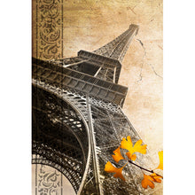 Lade das Bild in den Galerie-Viewer, Aluminiumbild gebürstet Vintage Eiffelturm Hochformat