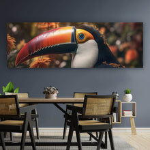 Lade das Bild in den Galerie-Viewer, Leinwandbild Vogel Bunt Digital Art Panorama