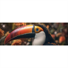 Lade das Bild in den Galerie-Viewer, Leinwandbild Vogel Bunt Digital Art Panorama