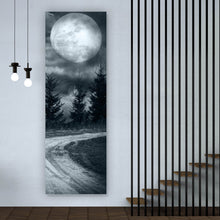 Lade das Bild in den Galerie-Viewer, Leinwandbild Vollmond Nacht Panorama Hoch