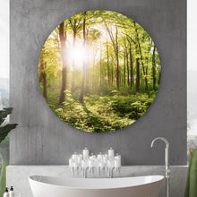 Lade das Bild in den Galerie-Viewer, Aluminiumbild gebürstet Wald No. 1 Kreis