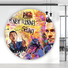 Lade das Bild in den Galerie-Viewer, Aluminiumbild gebürstet Wallstreet Pop Art Comic Kreis