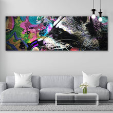 Lade das Bild in den Galerie-Viewer, Acrylglasbild Waschbär Modern Art Panorama