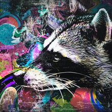 Lade das Bild in den Galerie-Viewer, Poster Waschbär Modern Art Quadrat