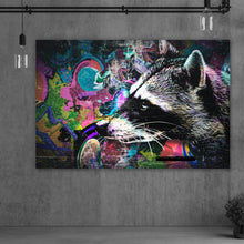 Lade das Bild in den Galerie-Viewer, Poster Waschbär Modern Art Querformat