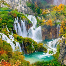 Lade das Bild in den Galerie-Viewer, Poster Wasserfälle im Nationalpark Kroatien Quadrat