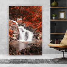 Lade das Bild in den Galerie-Viewer, Poster Wasserfall im Herbst Hochformat