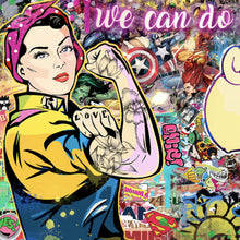 Lade das Bild in den Galerie-Viewer, Spannrahmenbild We Can do it Pop Art Quadrat