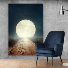 Lade das Bild in den Galerie-Viewer, Aluminiumbild Weg zum Vollmond Hochformat