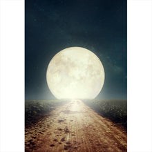 Lade das Bild in den Galerie-Viewer, Spannrahmenbild Weg zum Vollmond Hochformat