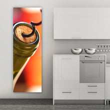 Lade das Bild in den Galerie-Viewer, Spannrahmenbild Weinflasche mit Korkenzieher Panorama Hoch