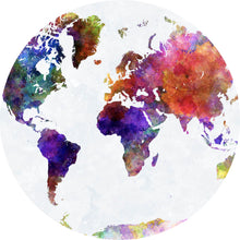 Lade das Bild in den Galerie-Viewer, Aluminiumbild Weltkarte Aquarell Kreis