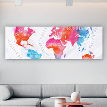 Lade das Bild in den Galerie-Viewer, Poster Weltkarte Aquarell No.1 Panorama