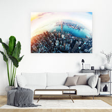 Lade das Bild in den Galerie-Viewer, Leinwandbild Weltkugel 3D Perspektive Querformat