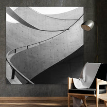 Lade das Bild in den Galerie-Viewer, Leinwandbild Wendeltreppe Moderne Architektur Quadrat
