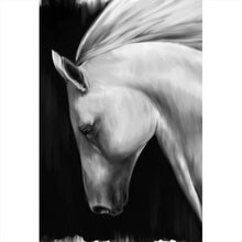 Lade das Bild in den Galerie-Viewer, Acrylglasbild Weisser Hengst Digital Art Hochformat