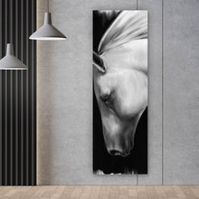 Lade das Bild in den Galerie-Viewer, Leinwandbild Weisser Hengst Digital Art Panorama Hoch