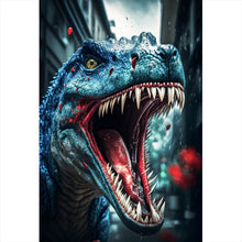 Lade das Bild in den Galerie-Viewer, Leinwandbild Wilder Dinosaurier Digital Art Hochformat