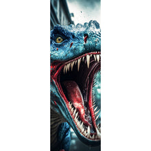 Lade das Bild in den Galerie-Viewer, Leinwandbild Wilder Dinosaurier Digital Art Panorama Hoch