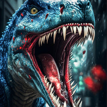 Lade das Bild in den Galerie-Viewer, Leinwandbild Wilder Dinosaurier Digital Art Quadrat