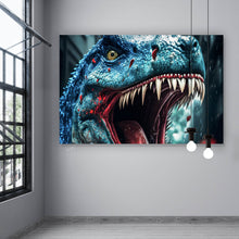Lade das Bild in den Galerie-Viewer, Leinwandbild Wilder Dinosaurier Digital Art Querformat