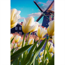 Lade das Bild in den Galerie-Viewer, Leinwandbild Windmühle in Holland Hochformat