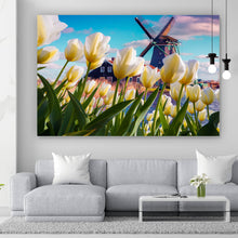 Lade das Bild in den Galerie-Viewer, Spannrahmenbild Windmühle in Holland Querformat