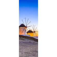 Lade das Bild in den Galerie-Viewer, Leinwandbild Windmühlen auf der Insel Mykonos Panorama Hoch
