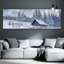 Lade das Bild in den Galerie-Viewer, Leinwandbild Winter Idylle Panorama