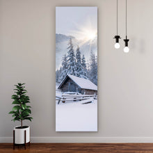 Lade das Bild in den Galerie-Viewer, Aluminiumbild Winter Idylle Panorama Hoch
