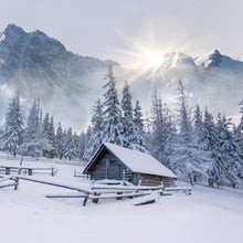 Lade das Bild in den Galerie-Viewer, Spannrahmenbild Winter Idylle Quadrat