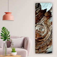 Lade das Bild in den Galerie-Viewer, Acrylglasbild Wirbelnde Baumrinde Panorama Hoch