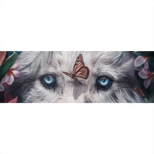 Lade das Bild in den Galerie-Viewer, Leinwandbild Wolf Floral Panorama