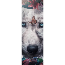 Lade das Bild in den Galerie-Viewer, Leinwandbild Wolf Floral Panorama Hoch
