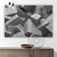 Lade das Bild in den Galerie-Viewer, Aluminiumbild gebürstet Würfel Wand Querformat