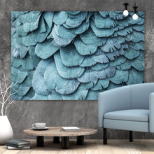 Lade das Bild in den Galerie-Viewer, Poster Blaue Federn Papagei Querformat