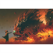 Lade das Bild in den Galerie-Viewer, Poster Zauberer mit Fisch Digital Art Querformat